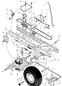 Drive Assembly Diagram and Parts List for 405601X30A 2003 Briggs and Stratton Lawn Tractor